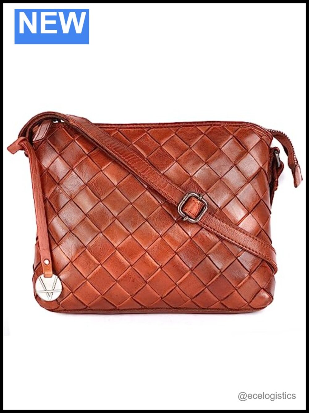Genuine Leather Sling Bag Crossbody with Wallet Vintage Style